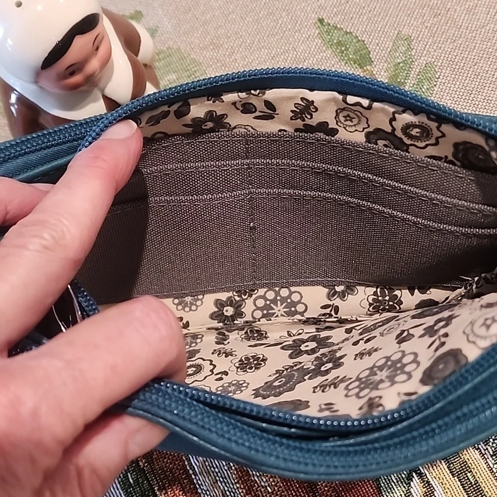 Teal Vegan Leather Crossbody or Clutch